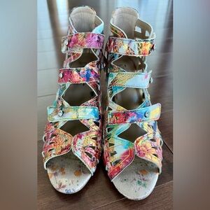 Vibrant Multicolor Strappy Sandals